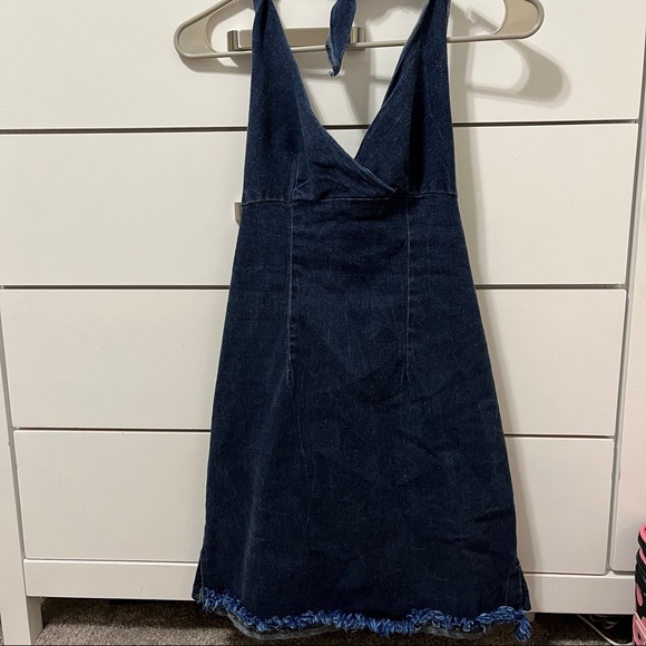 Rocket Candy Denim Fringe Halter Dress - Picture 2 of 6